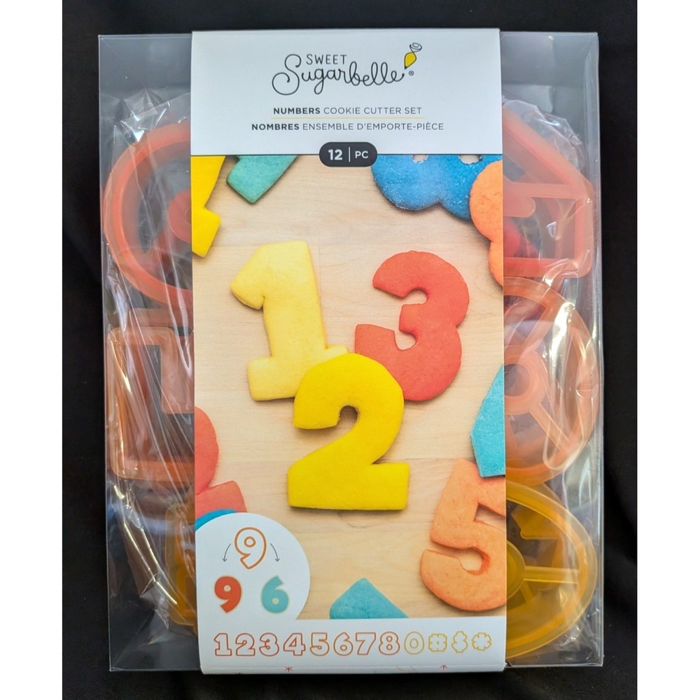 Sweet Sugarbelle 3" Numbers Cookie Dough Cutter Set 12 Piece Plastic